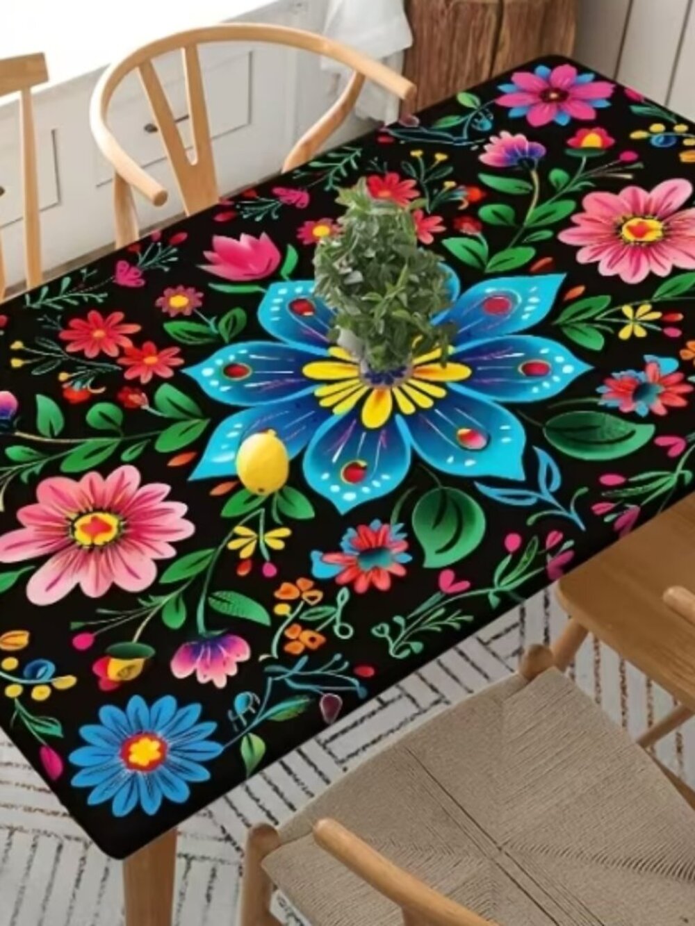 Last One! NEW Bohemian Flower Tablecloth 30x72